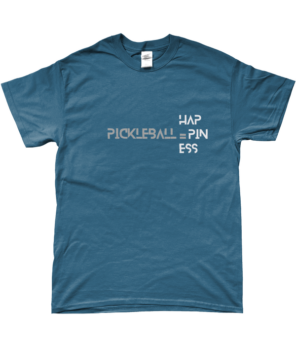 Pickleball T-Shirt with pickleball = happiness graphics