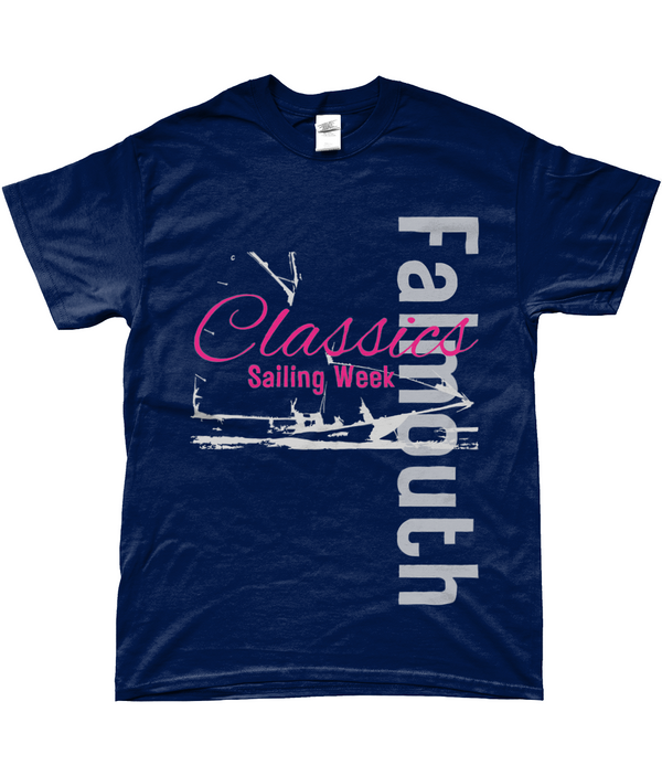 Falmouth Classics Week Sailing T Shirt - Navy 