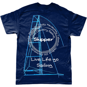 West Country Sailing T Shirt Unique Design - Skipper - Navy