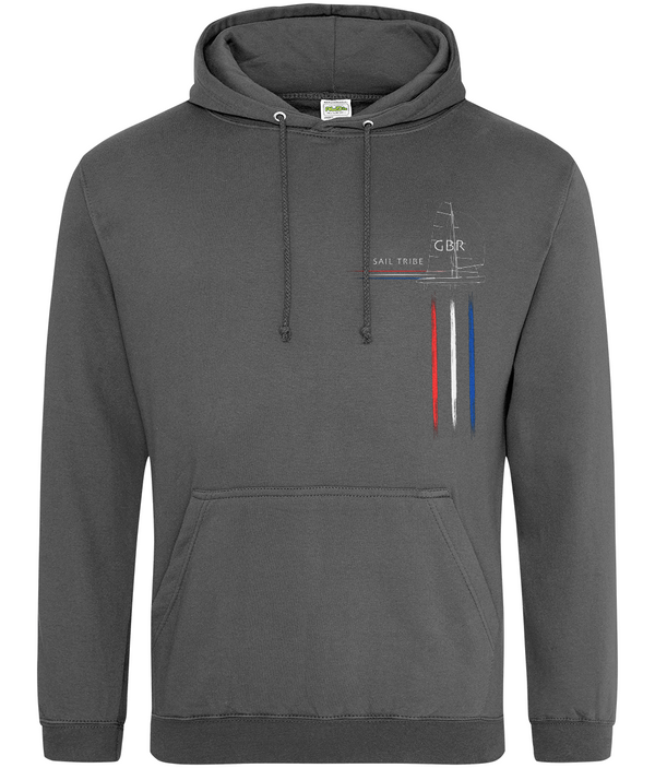 Sailing Hoodie Front Yacht Graphic with RWB Vertical Stripes 2025